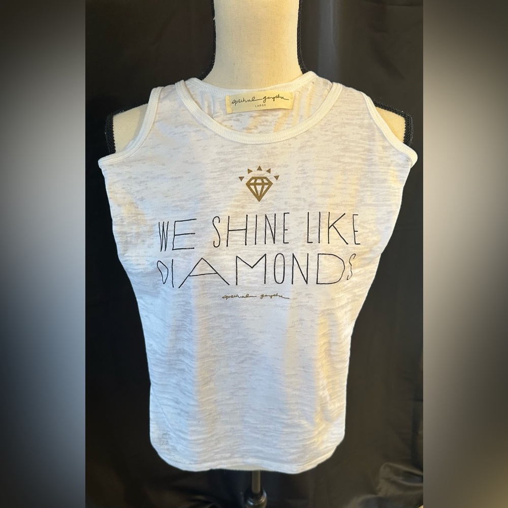 Spiritual Gangster - New w/o Tags, White Slightly Heathered/Distressed Tank, L